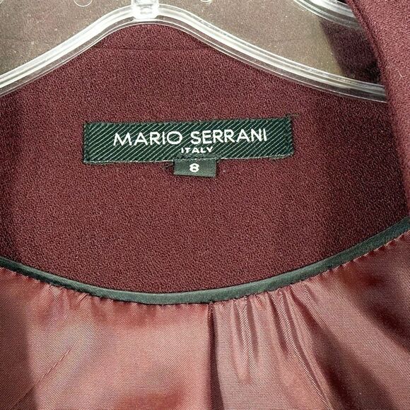 Mario Serrani Size 8 Blazer Jacket Maroon Lined Hook Eye Closure‎ Italy 384 - Picture 7 of 8